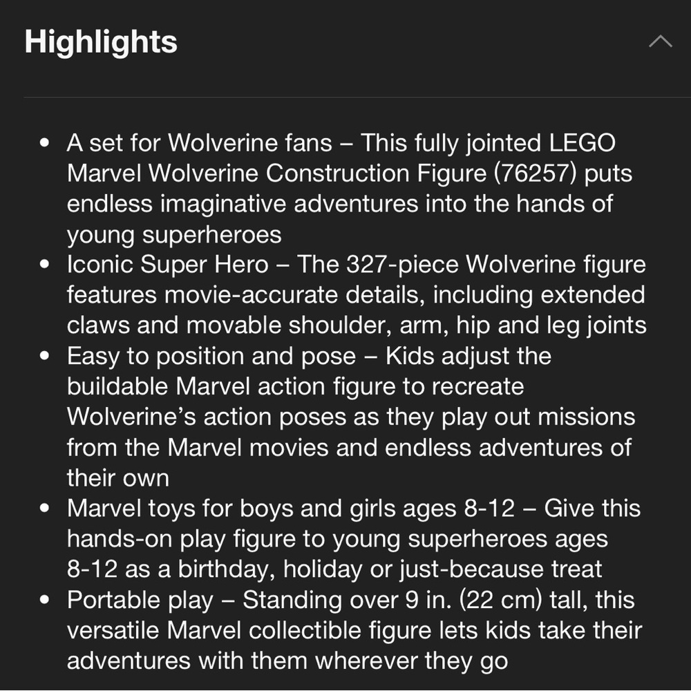 LEGO Marvel Wolverine Construction Figure Buildable Marvel Action Figure NWT - Picture 4 of 9